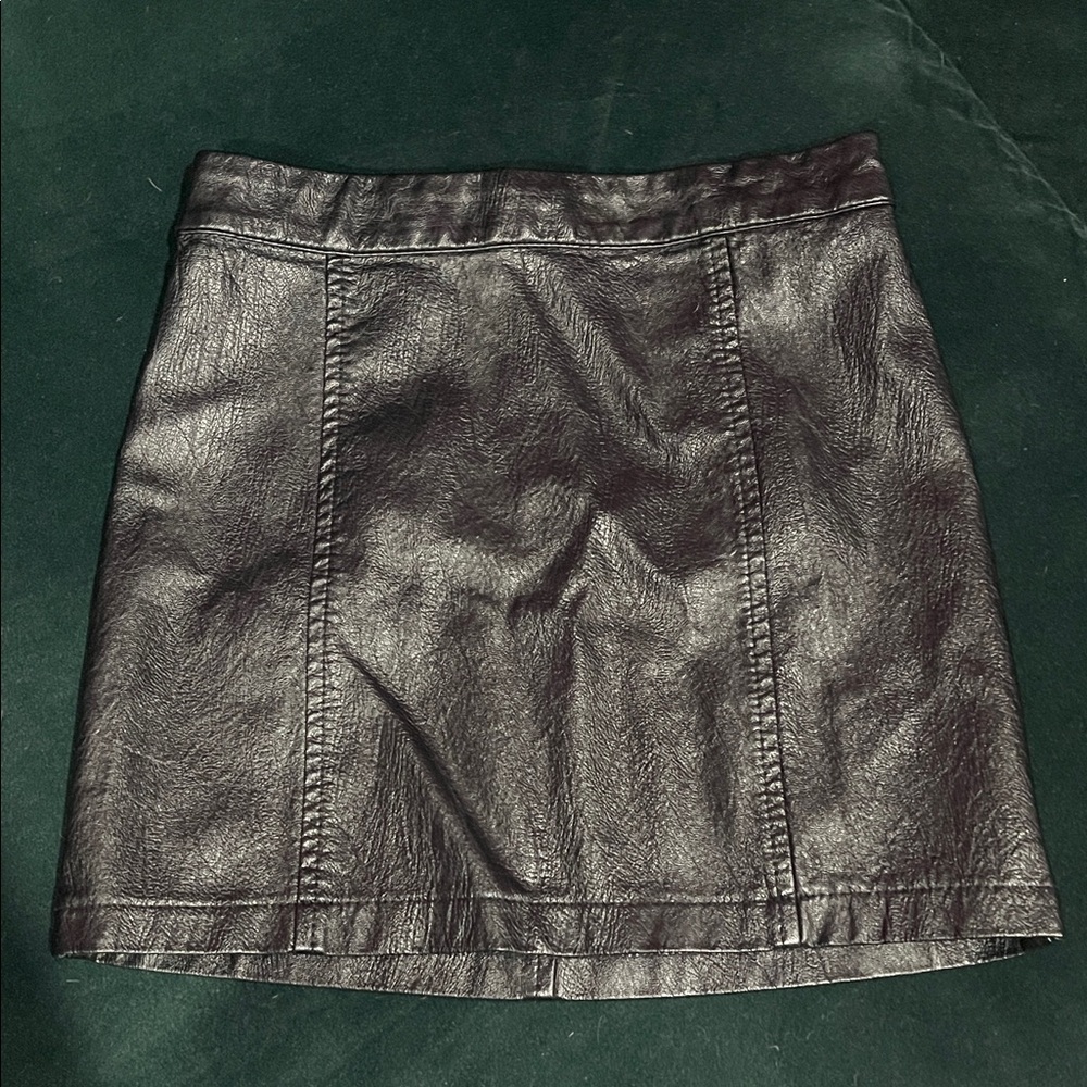 Art Class Shiny Black Mini Skirt